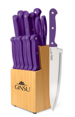 Ginsu®Kiso® 14 Piece Purple Set with Wood Block - Ginsu