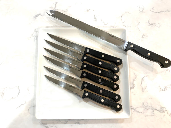 Ginsu Kiso Dishwasher Safe 6-Piece Steak Knife Set Black