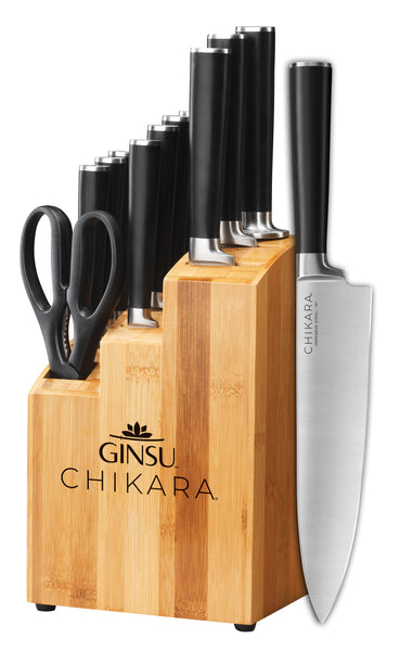 Ginsu Chikara Series 19 Piece Cutlery Set with Bamboo Block