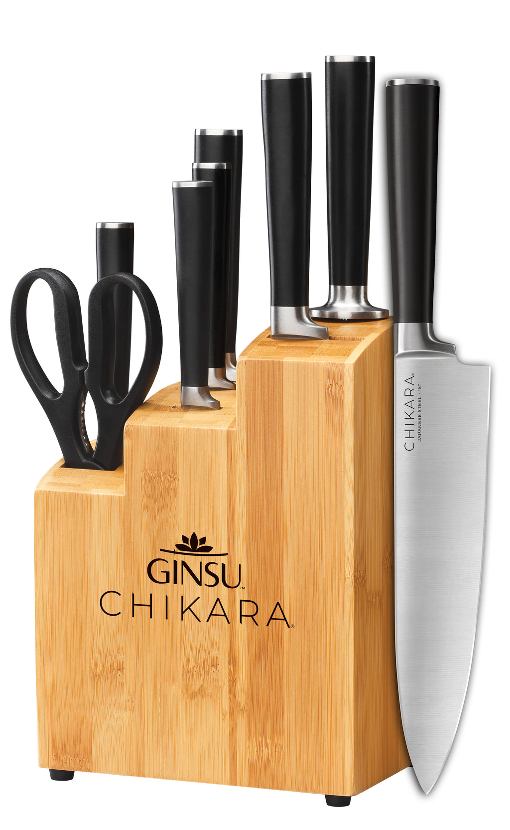 VTG Ginsu Kitchen Knives 11 Piece Set Stainless Steel Black 3