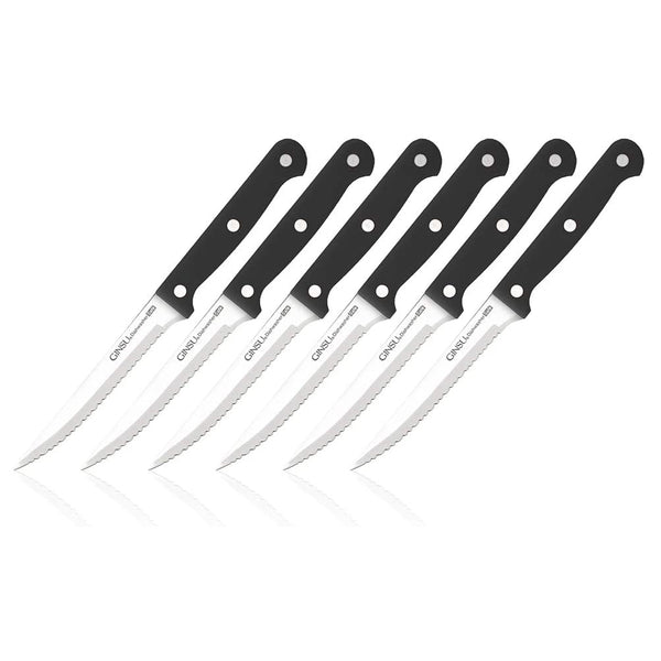 WÜSTHOF Gourmet 6-Piece Steak Knife Set, Black