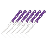 BONUS Original Slicer Plus Ginsu Kiso Series: 6 Piece Purple Steak Knife Set